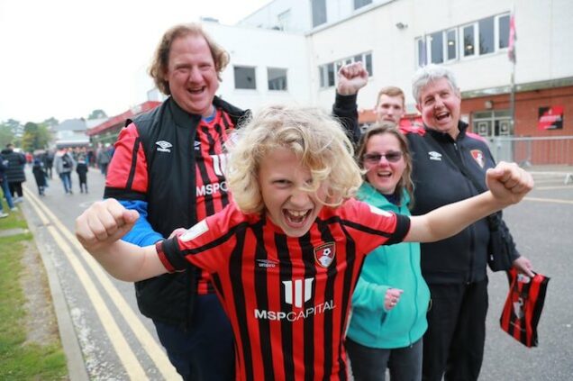 Bournemouth fans celebrate promotion to Premier League