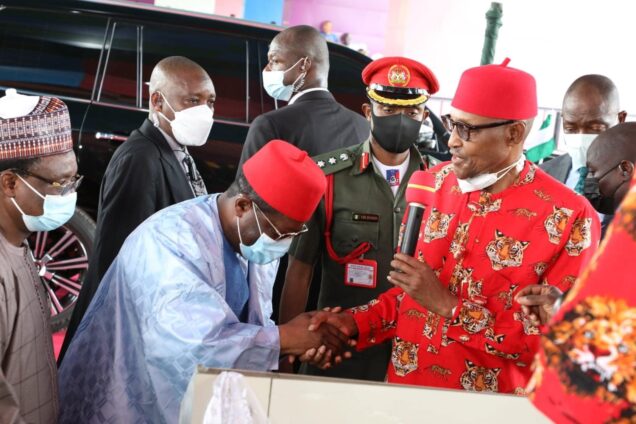 President Muhammadu Buhari  begins 2-day visit to Ebonyi,  commends Governor Dave Umahi on the quality of projects he executed in the State.