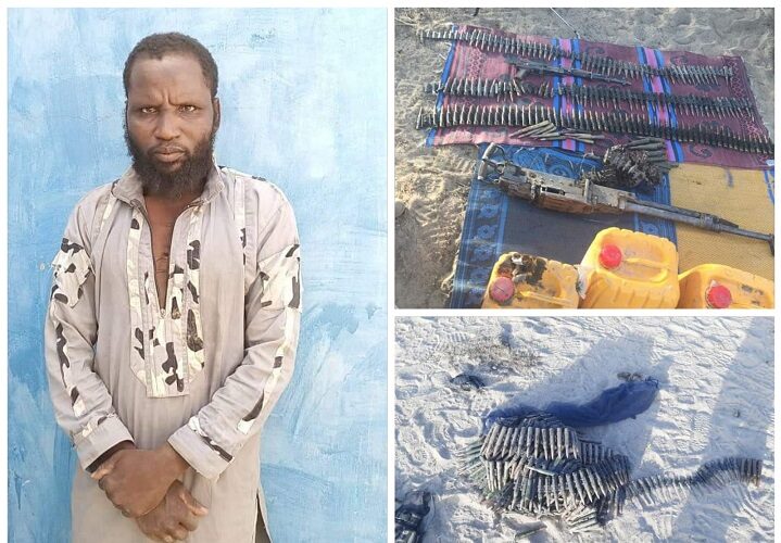 Top BH/ ISWAP member, Musa Mani captured by MNJTF troops and some deadly weapons recovered in recent operations in Lake Chad region.