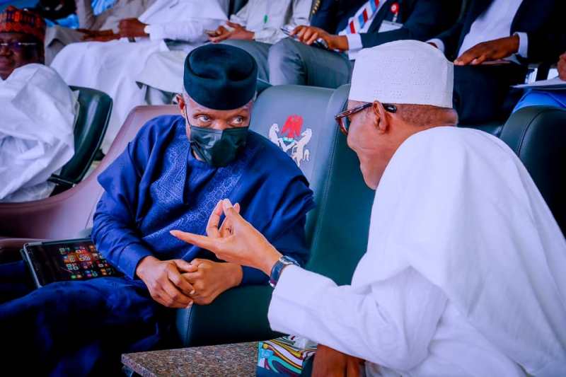 Buhari and Osinbajo at the event