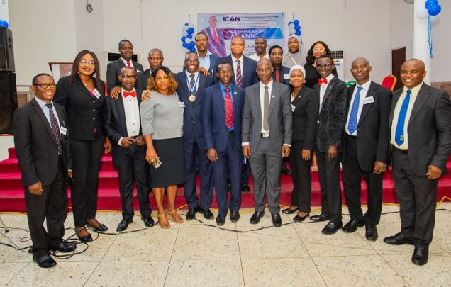 Prince Gafar Aminu Akanni, FCA, the 28th Chairman of ICAN, Lagos Mainland District Society and members of his exco