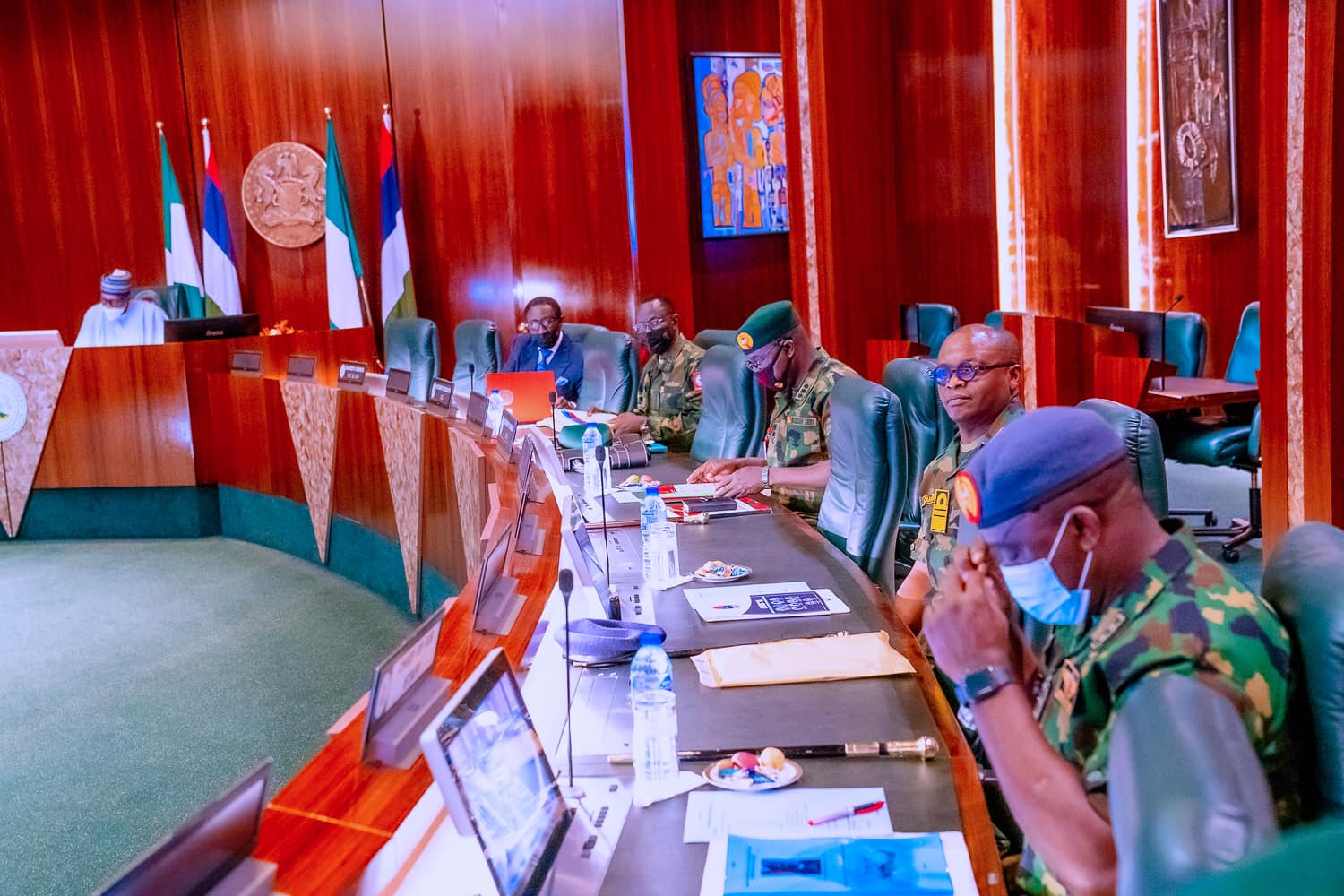 The president presides National Security Council meeting
