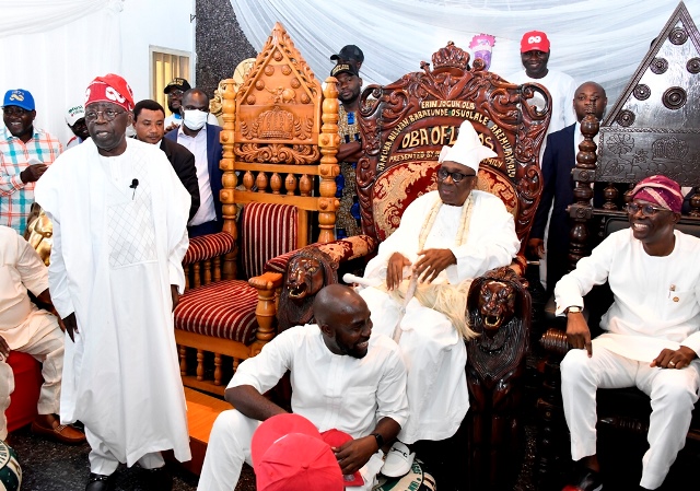 Tinubu at Oba of Lagos' palace