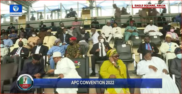 Buhari, Aisha and Osinbajo return to Eagle Square