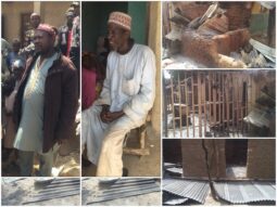 Displaced Zamfara Tofa community members and their destroyed residence