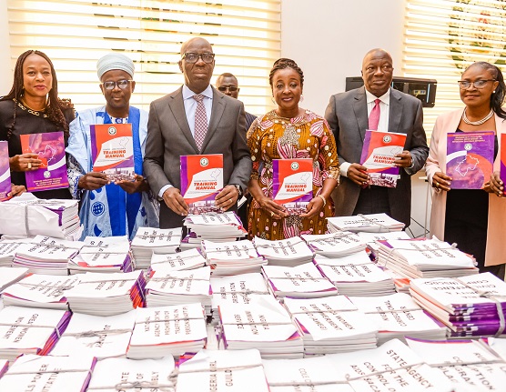 Governor Obaseki, wife (3rd and 4th left) and others at the workshop