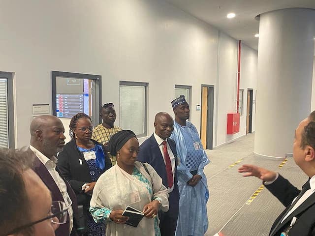 Hadi Sirika, second left and team in Brasilia airport