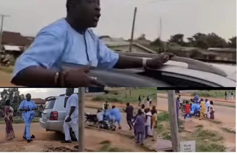 Nollywood actor Ogogo engages in a fight in Ilaro (video)