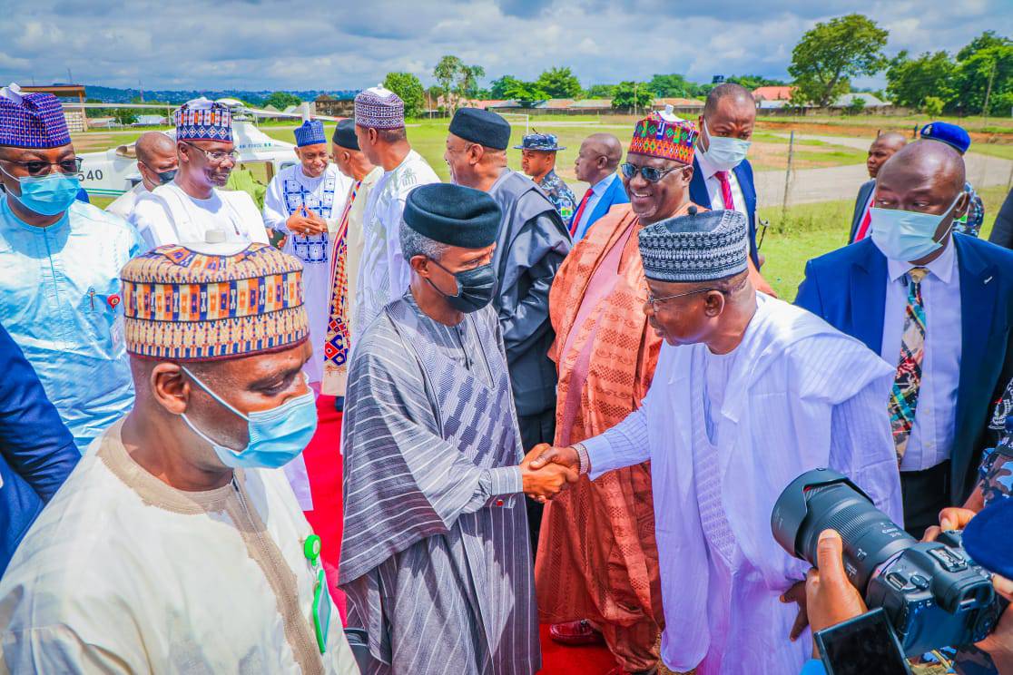 Dangote, Osinbajo, others hit Nasarawa for Hassan Sule's wedding