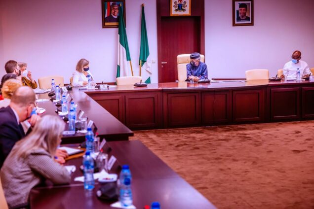 Vice President Yemi Osinbajo SAN receives in audience the US Under Secretary for Political Affairs Victoria Nunland at the Statehouse, Abuja. 16th June, 2022. Photos; Tolani Alli