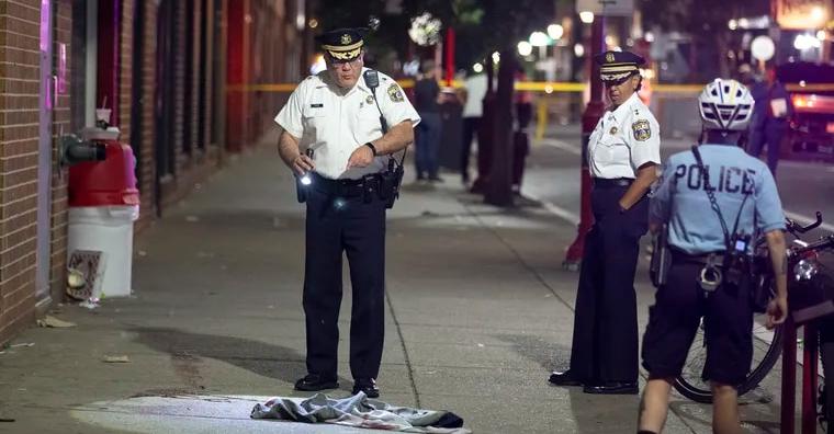 Police in Pennsylvania after the shooting