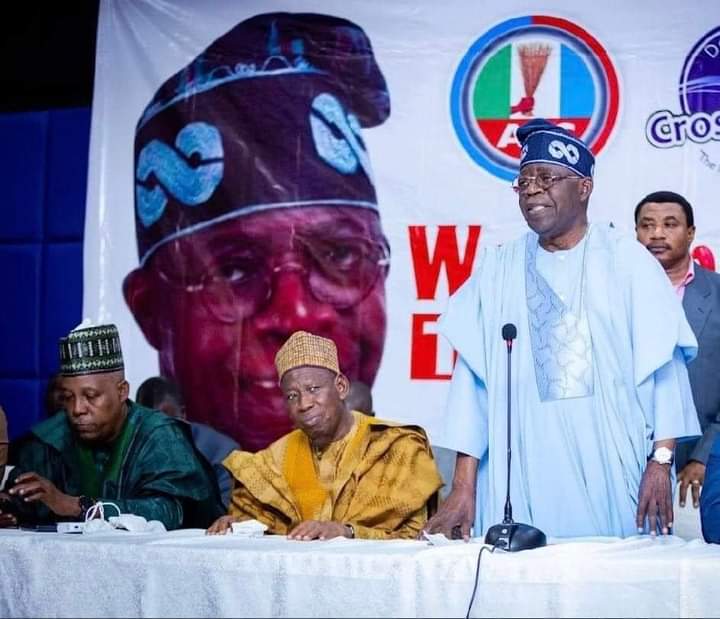 Tinubu with Ganduje and Shettima in Ibadan