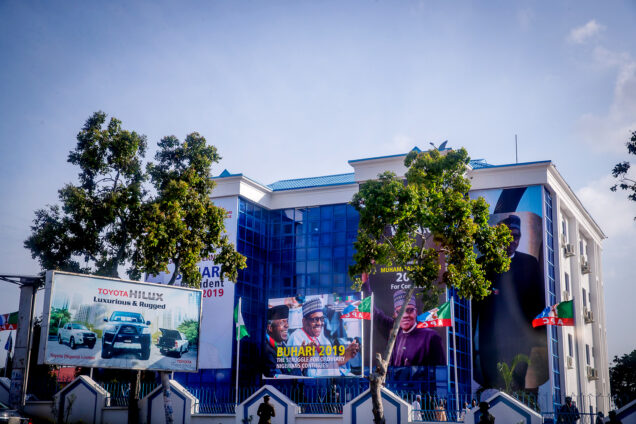 The campaign office used in 2019 by President Muhammadu Buhari in Abuja: Now inherited by the presidential candidate of APC in 2023 election, Bola Ahmed Tinubu