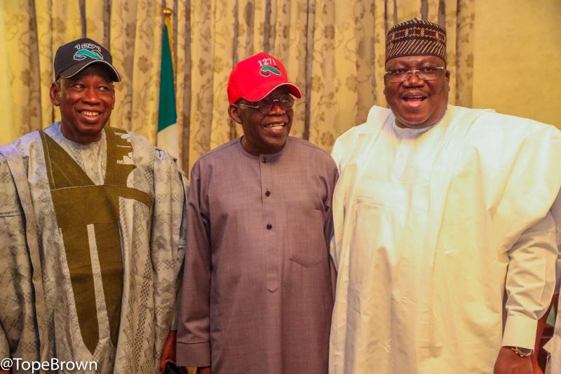 Ganduje, APC Presidential aspirant and Lawan during the visit