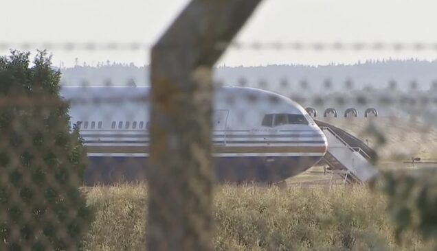 the plane that would have taken UK asylum seekers to Rwanda