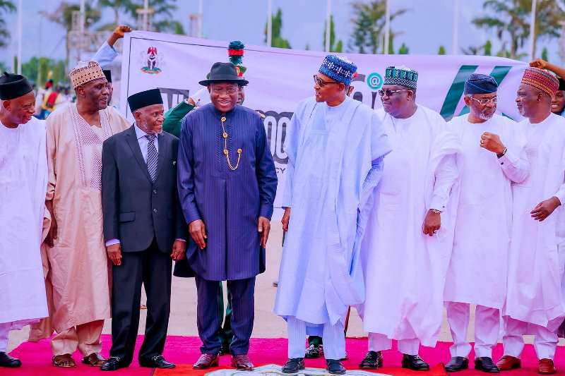 Buhari, Jonathan and others during the celebration