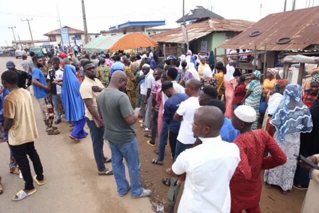 Voters in Ede during the Osun governorship election