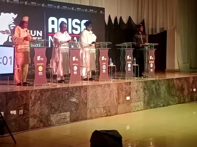 Adeleke's absent at lectern reserved for him