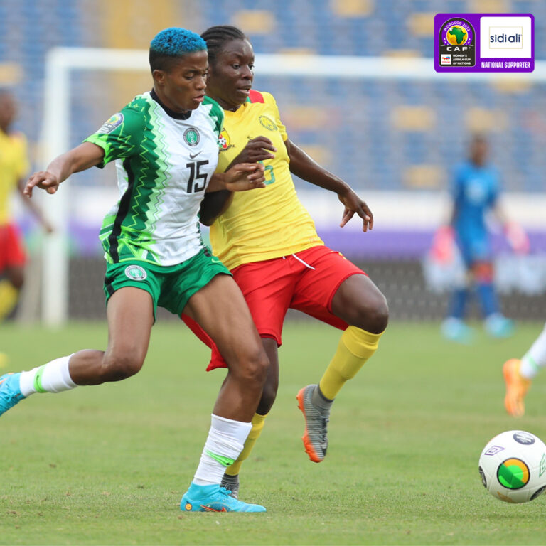Ajibade tangled with a Cameroonian player