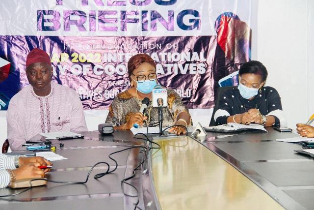 Dr. Lola Akande addressing newsmen