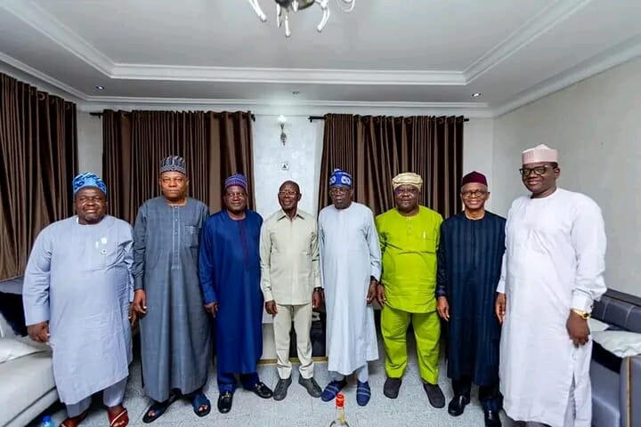 The APC Presidential candidate and others after the meeting
