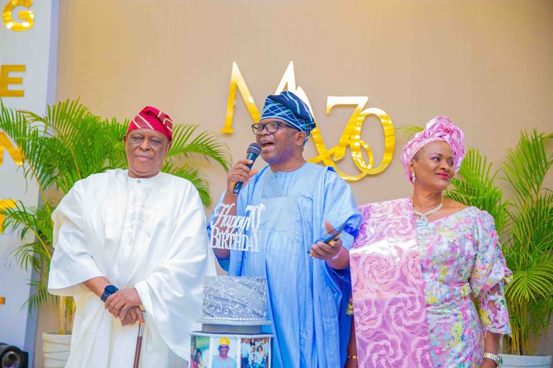 Chief Segun Osoba, Mr Mike Awoyinfa and Mrs Olubukola Awoyinfa