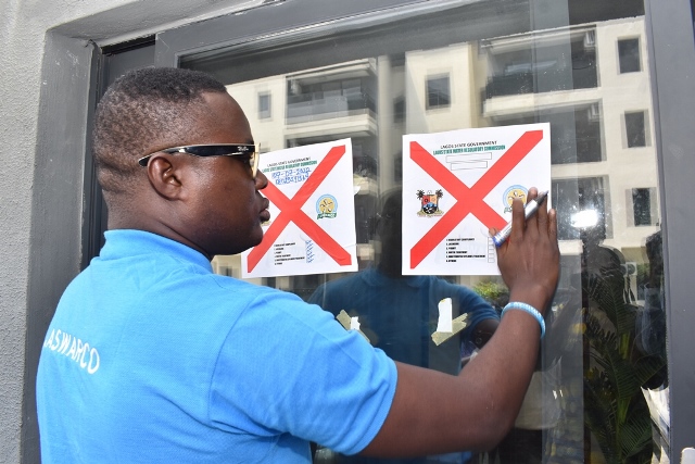 An official of LASWARCO sealed off the plant