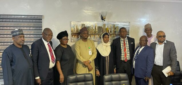 Acting Executive Chairman of FCT-IRS, Mr Haruna Abdullahi (4th from left) during a courtesy visit to Tax Appeal Tribunal
