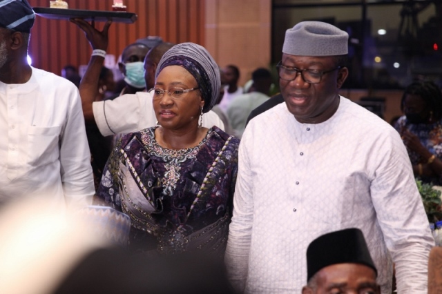 Governor of Ekiti State, HE Kayode Fayemi and his wife, Erelu Bisi at the event