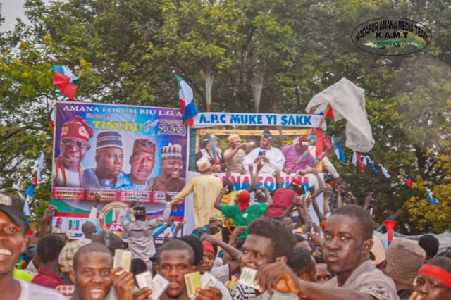 Massive crowd drum support for the APC presidential candidate and Shettima
