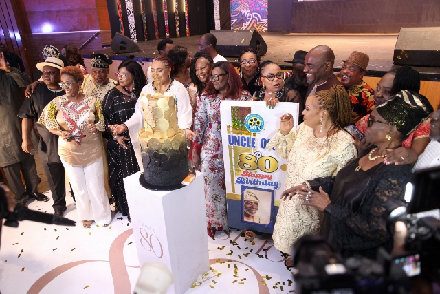 Members of the Actors Guild of Nigeria with Joke Silva pose for a group photograph at the event