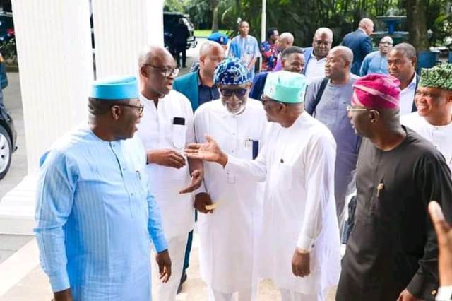 Fayemi, Fayose, Akeredolu, Wike and Sanwo-Olu during the visit