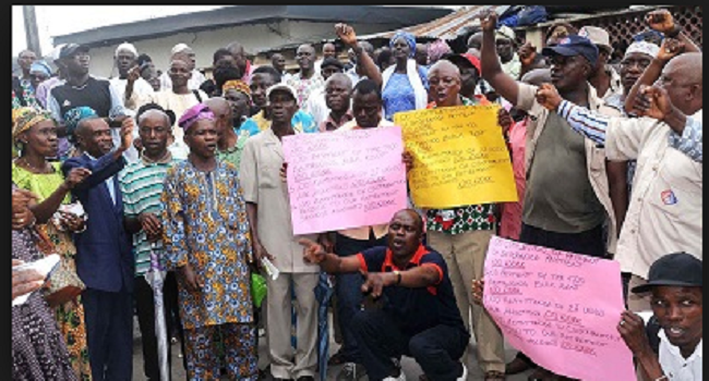 Ogun workers during protest