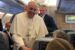 Pope Francis during his flight from Rome to Edmonton Canada