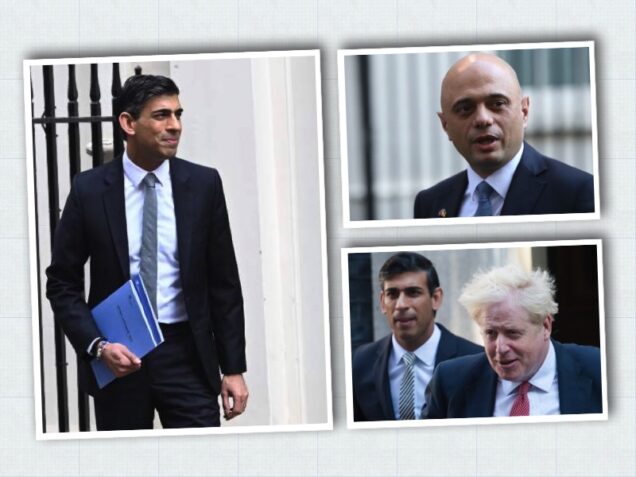 Rishi Sunak, left and Sajid Javid resign from Boris government