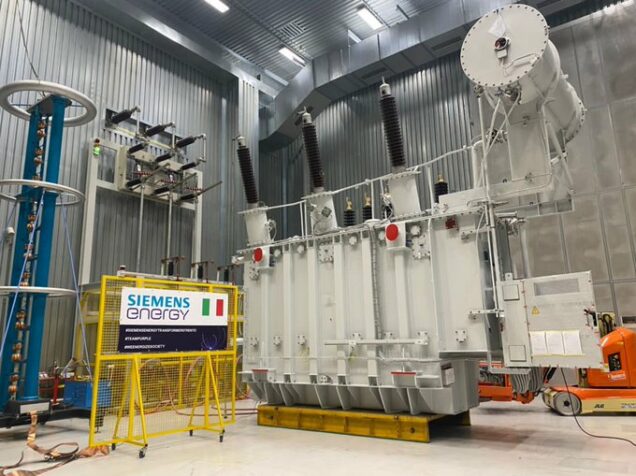 The mega transformers ordered by the Nigeria under the first phase of the Presidential Power Initiative during the test at Siemens Energy in Italy
