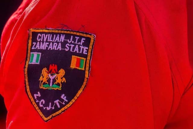 The emblem on the uniform of Zamfara Community Protection Guards