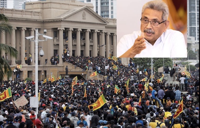 The massive crowd at Sri Lanka president's office in Colombo