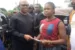 19 year-old Covenant Onyebuchi giving her life savings her to Labour Party presidential candidate, Peter Obi in Enugu