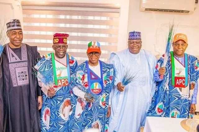 L-R: Zulum, Tinubu, Oyetola, Lawan and Shettima