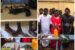 Members of Black Axe Confraternity arrested during their initiation at Zion Road, Ibusa community of Oshiomili LG of Delta state and the items recovered from them