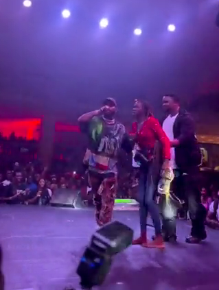 Davido gifts fan shoes, N2m on stage