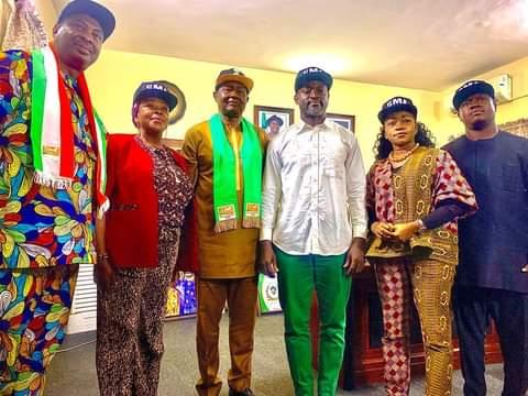 Senator Magnus Abe(4th from right) has been officially decorated as member of  the Social Democratic Party, SDP, Rivers