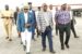 Abia Governor, Okezie Victor Ikpeazu(right) Benue State, Governor Samuel Ortom and Governor Nyesom Wike on their arrival to Port Harcourt from one of their recent trips to London.