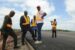 An inspection team checks the runway of the Ekiti airport