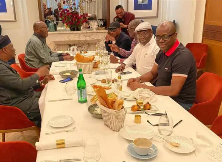 Atiku and Wike camp of governors at a dinner in London