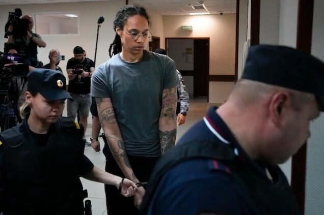 Brittney Griner in Moscow court on Thursday