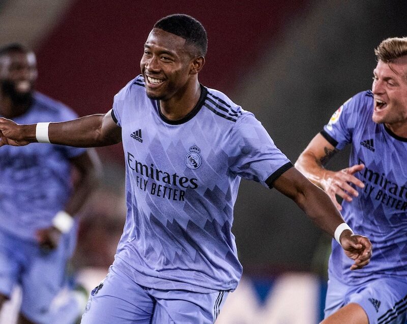 David Alaba rejoices after scoring Madrid's winner