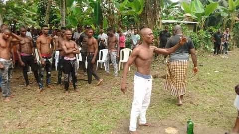  Youths  of Luebe Community  of Khana LGA  of Rivers taking  oath to denounce cultism 