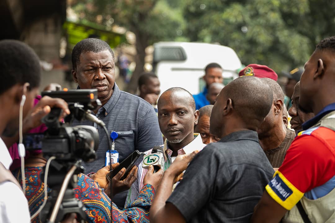 Sola Giwa during inspection of Mile 2-Tin Can road rehabilitation